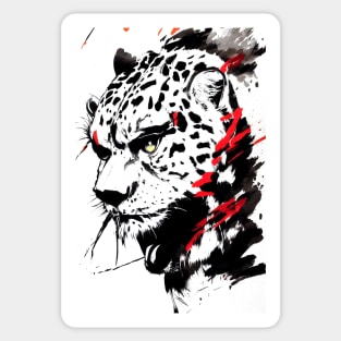 Cheetah Wild Nature Free Spirit Art Brush Painting Sticker